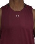 Playera RULER sin mangas guinda jaspe