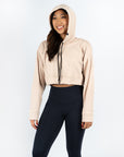 Sudadera RULER Croptop Oversized color Beige