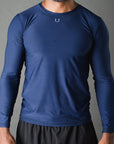 Playera manga larga compression azul marino