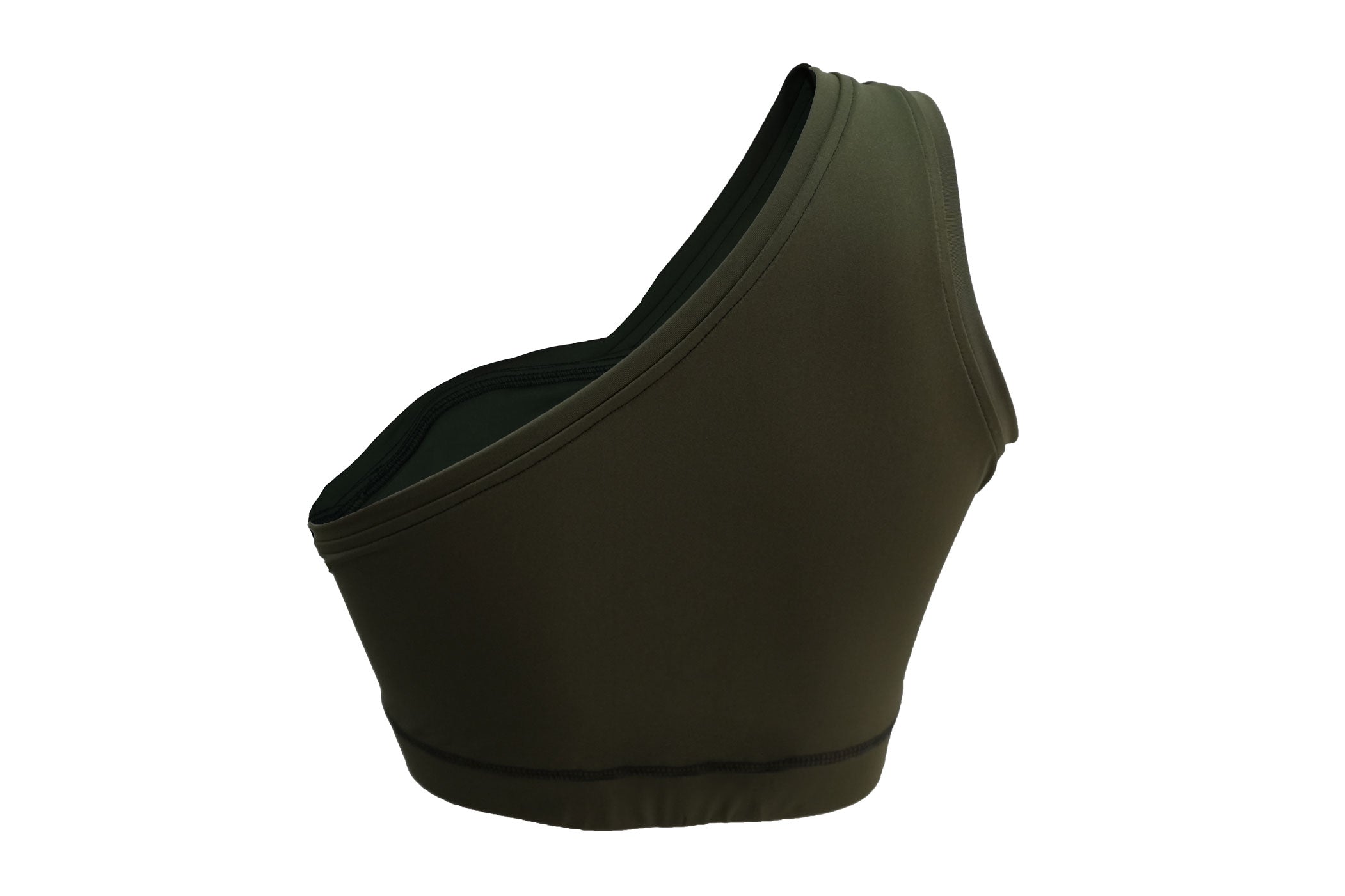 Sport Bra Dama Una Manga Verde Olivo