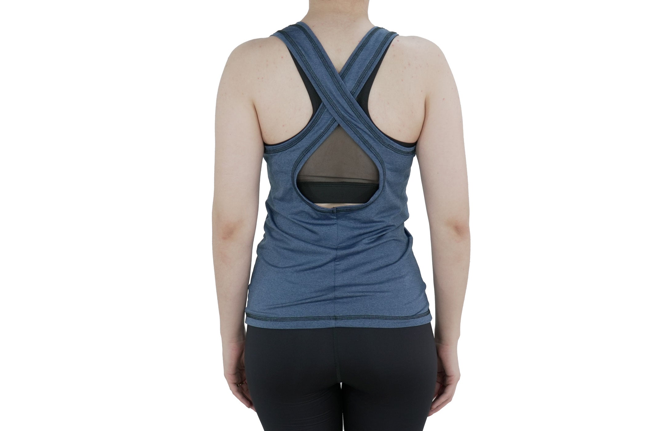 Blusa Dama Sin Mangas cruzada Azul