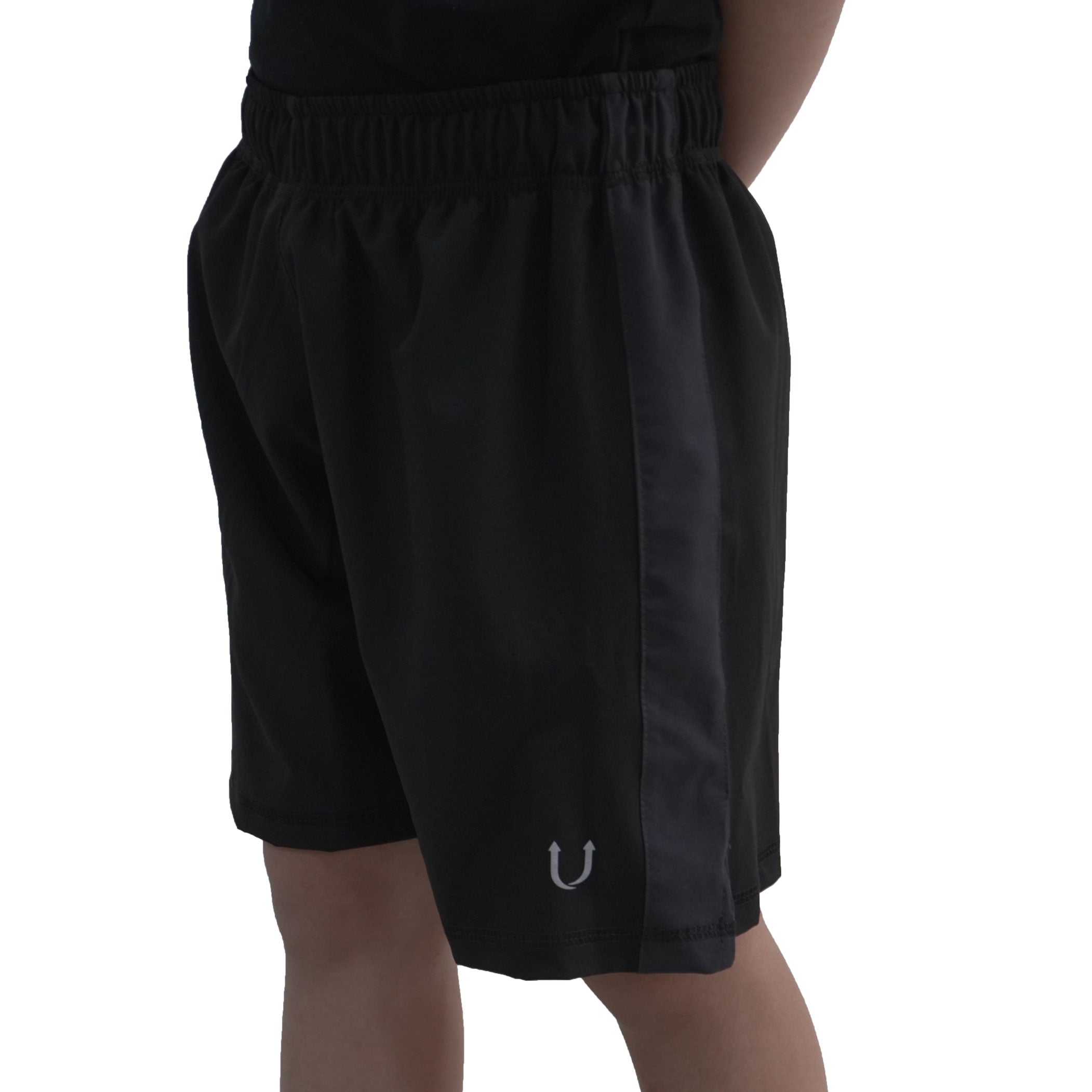 Short Niño RULER Negro lateral Gris