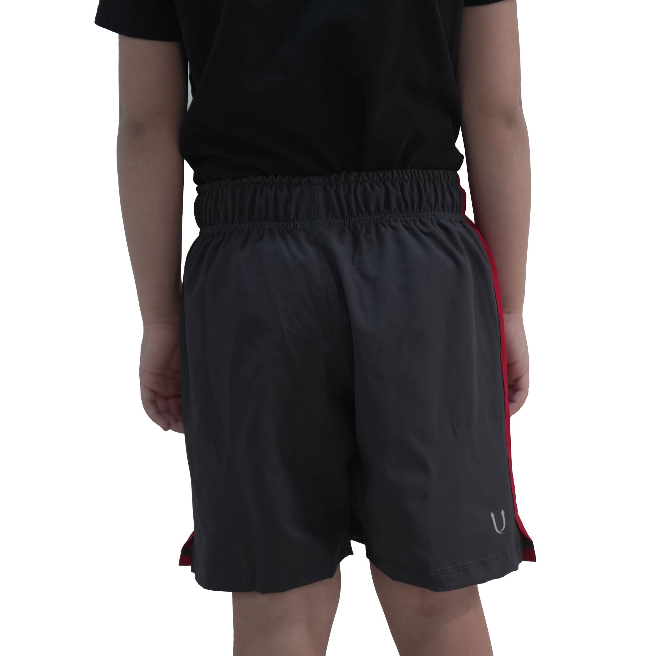 Short Niño RULER Gris lateral Rojo