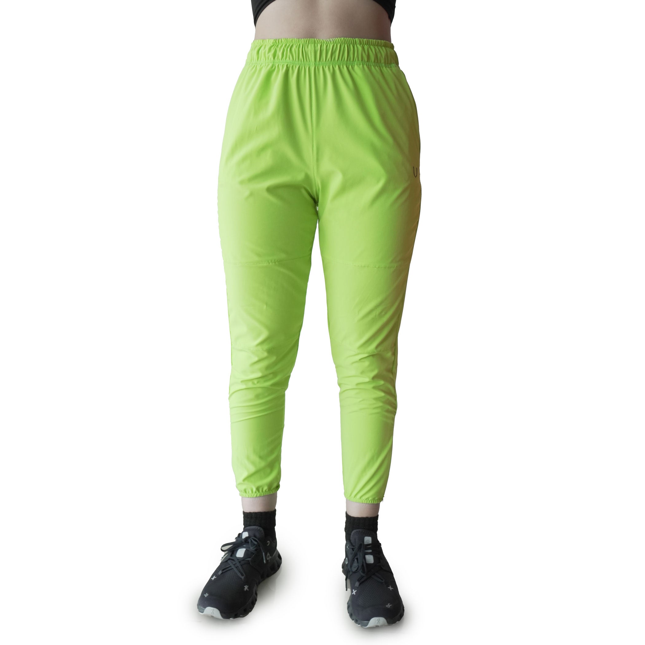 Jogger Dama con cierres color verde limón