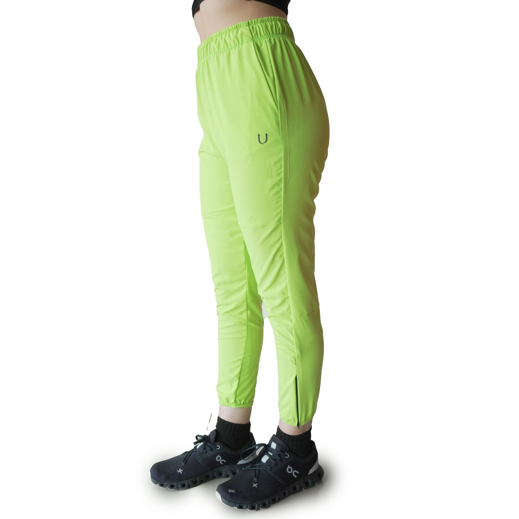 Jogger Dama con cierres color verde limón