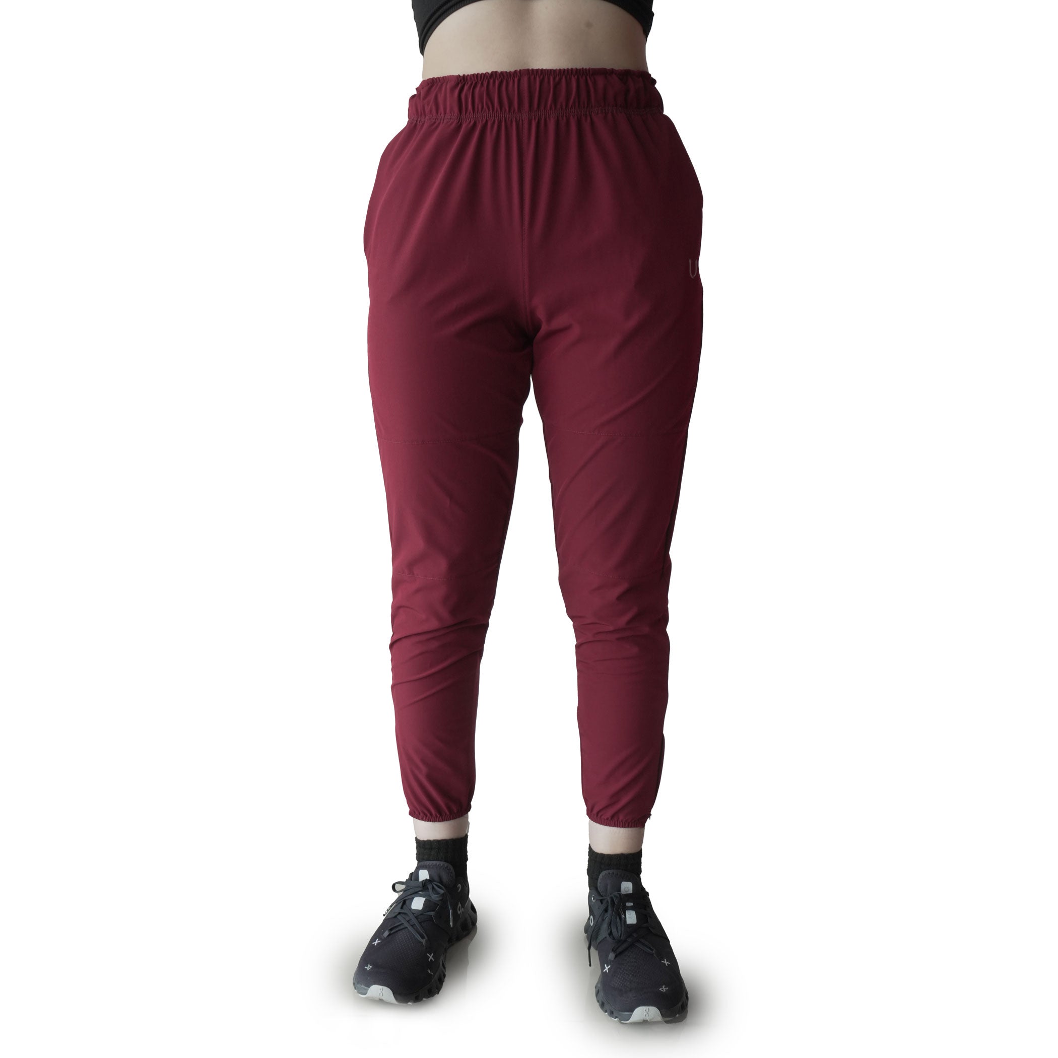 Jogger Dama con cierres color Guinda