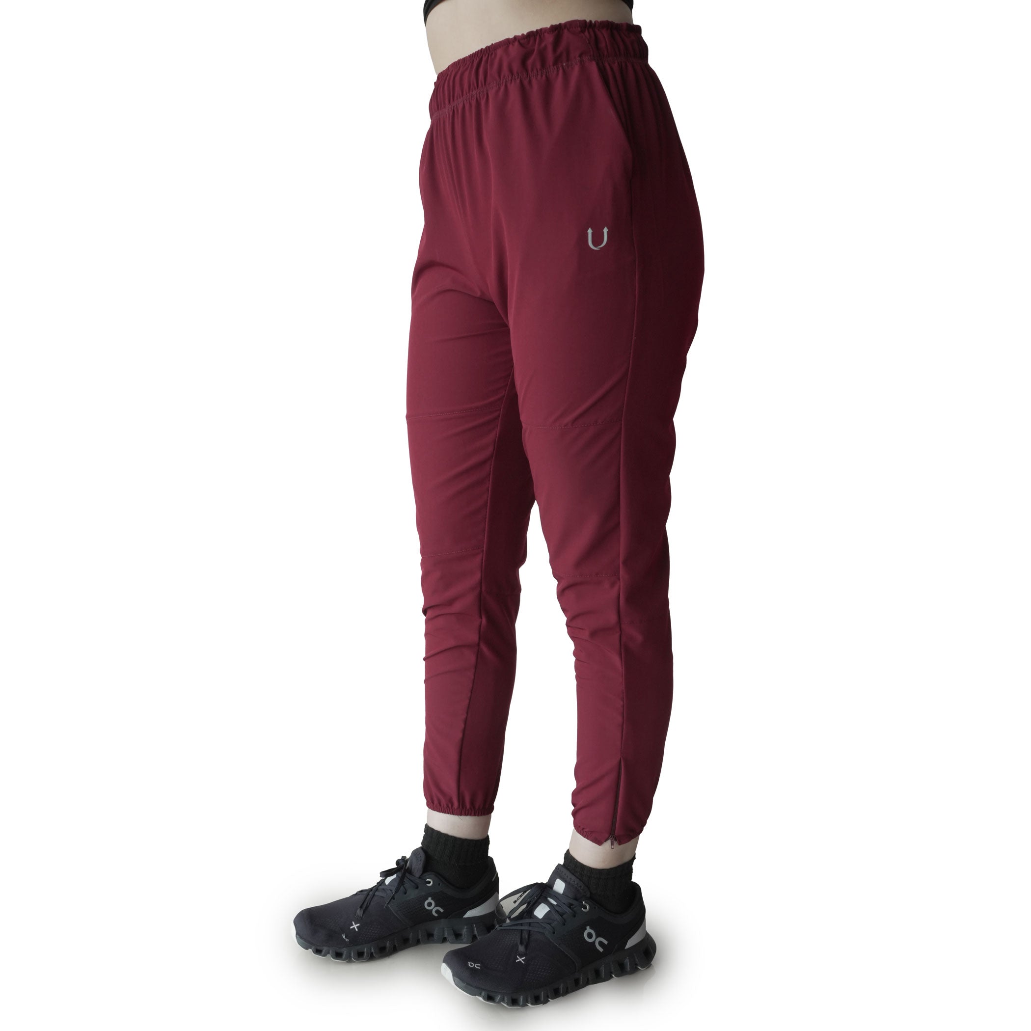 Jogger Dama con cierres color Guinda