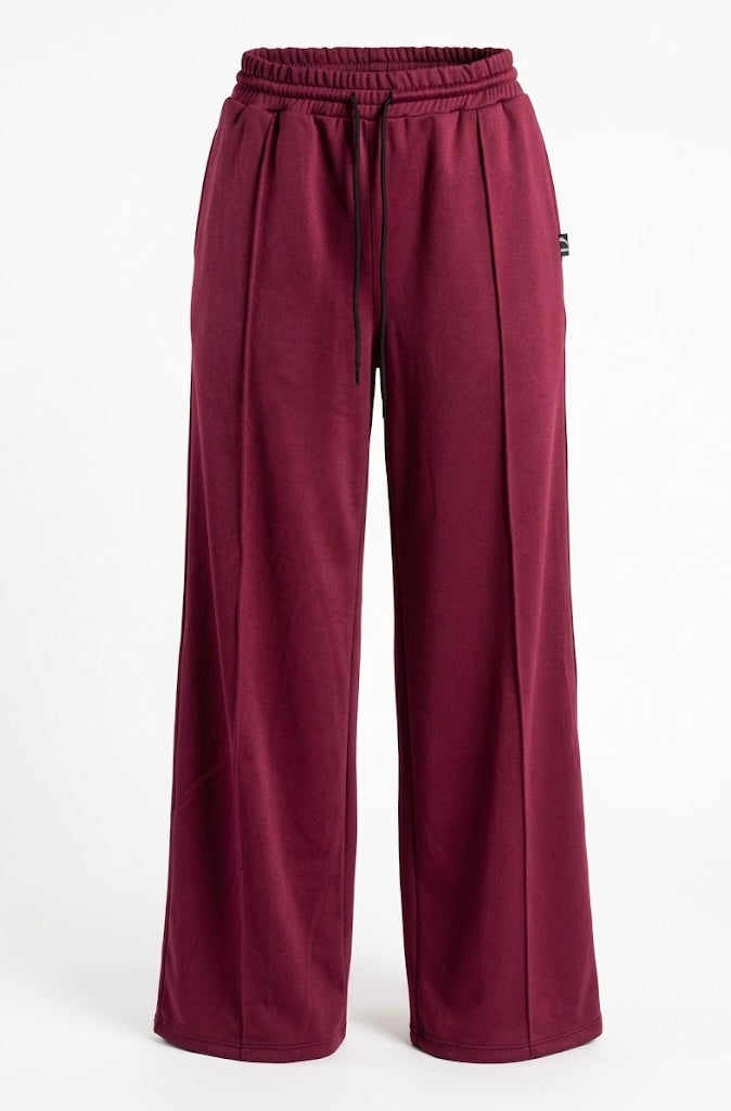 Jogger dama corte recto guinda