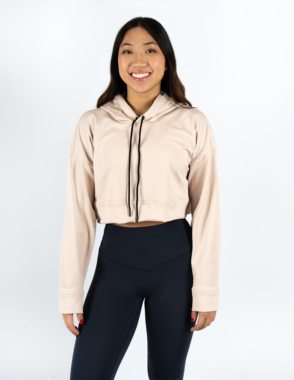 Sudadera RULER Croptop Oversized color Beige