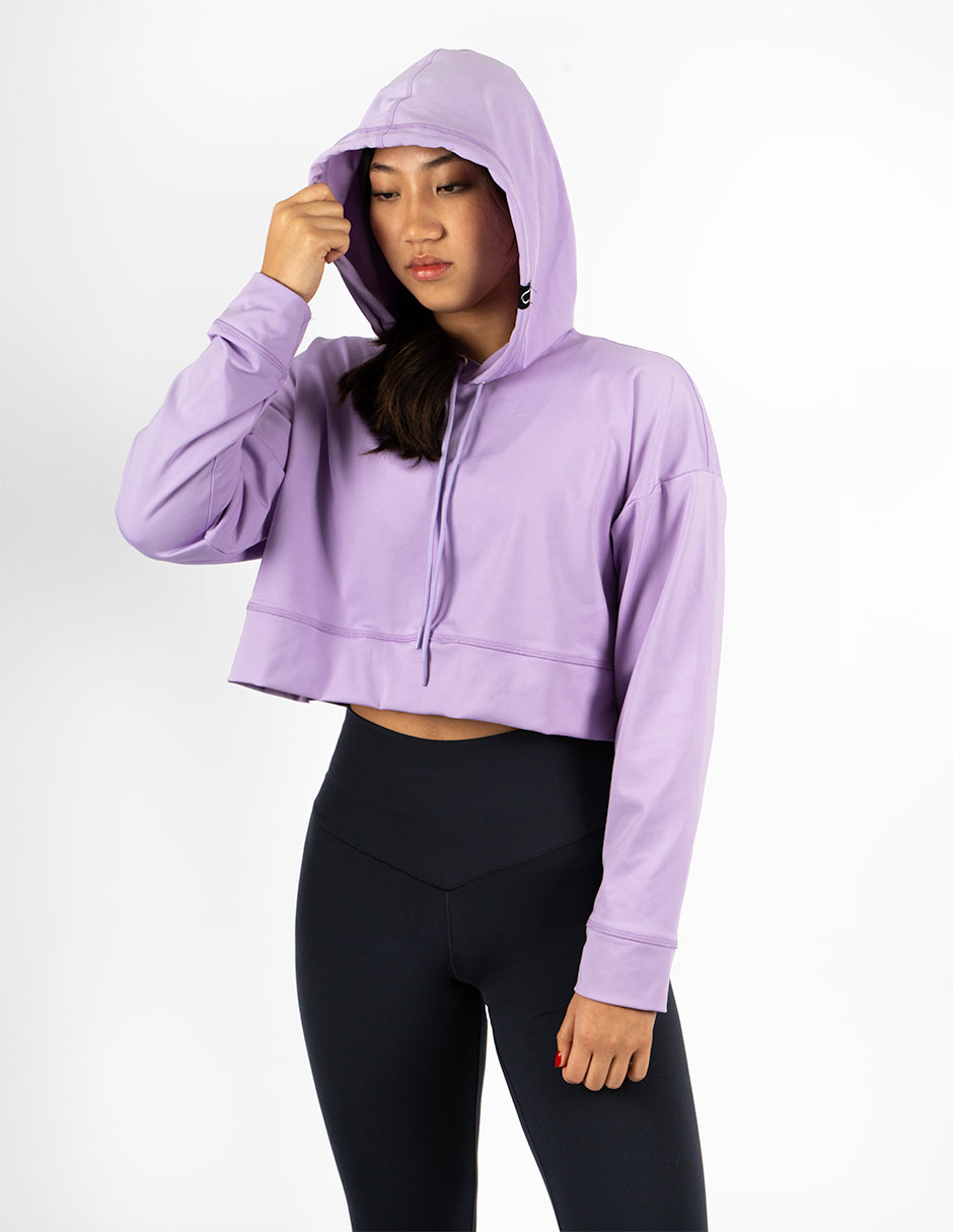 Sudadera RULER Croptop Oversized color Lavanda