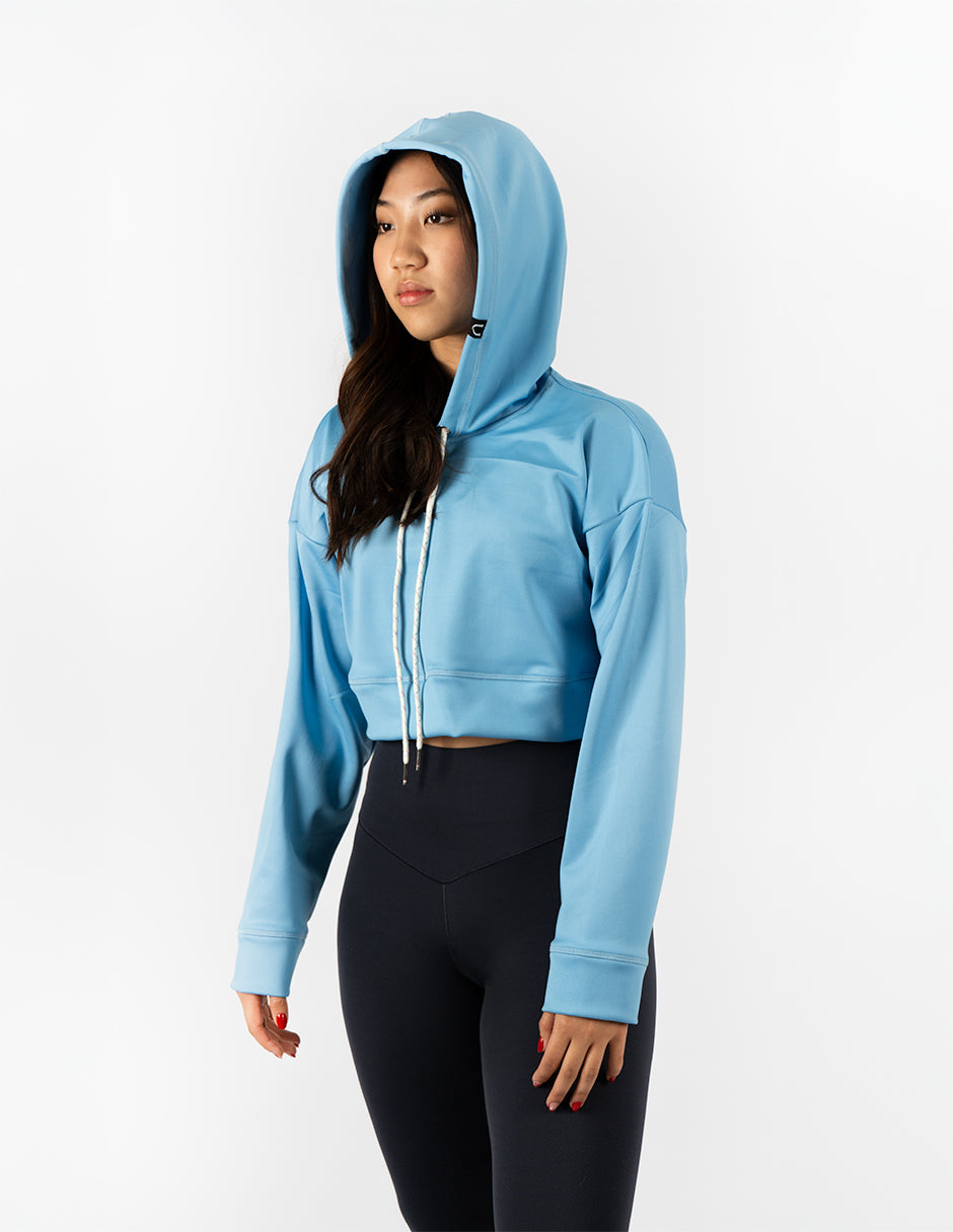 Sudadera RULER Croptop Oversized color Baby Blue