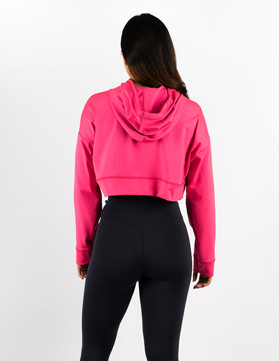 Sudadera RULER Croptop Oversized color Rosa