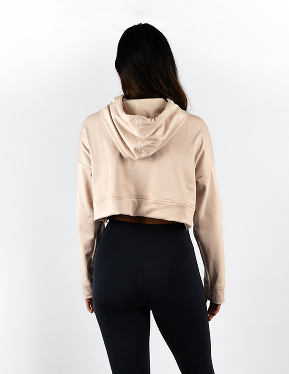 Sudadera RULER Croptop Oversized color Beige