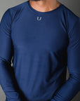 Playera manga larga compression azul marino