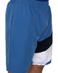 Short deportivo azul bloques negro con blanco